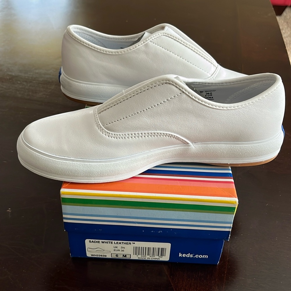 Keds Sadie White Leather Slip on shoes